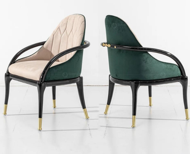 Green and Beige dining chairs 